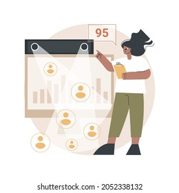 People counter system abstract concept vector illustration. Counting system, visitors recording technologies, people counter sensor, retail traffic report, counting solution abstract metaphor.