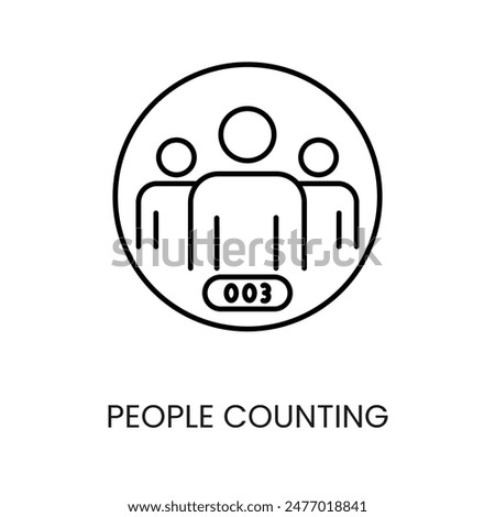 People counting line vector icon with editable stroke