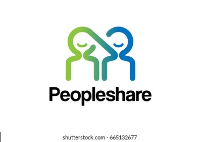 People Couple Connection Share Logo Vector Symbol Design Illustration