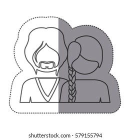 people couple icon stock, vector illustration image