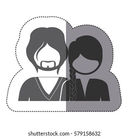 people couple icon stock, vector illustration image