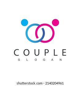 People Couple Logo Design Template