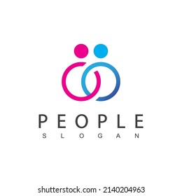 People Couple Logo Design Template