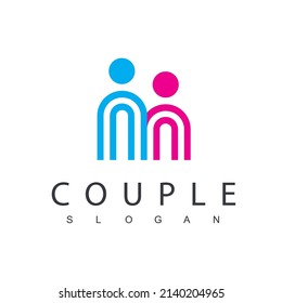 People Couple Logo Design Template