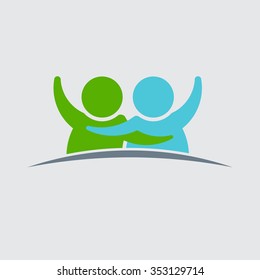 People couple logo design. Vector graphic