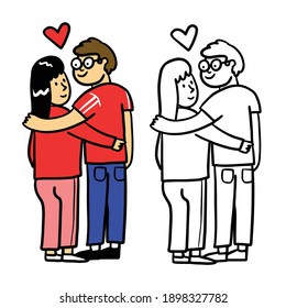 people couple love illustration doodle drawing