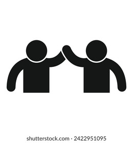 People couple shake icon simple vector. Service support. Care partner deal