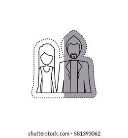 people couple together icon image, vector illustration