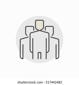 People creative icon. Vector team with leader in center concept colorful symbol or logo element