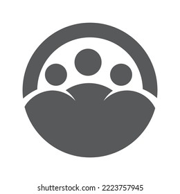 Persona creativa plantilla de diseño de logotipo con círculo. Vector