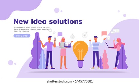 people creative thinking and share idea character vector design. For landing page, web, poster, banner, flyer and greeting card