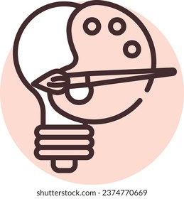 Creatividad de la gente, ilustración o icono, vector sobre fondo blanco.