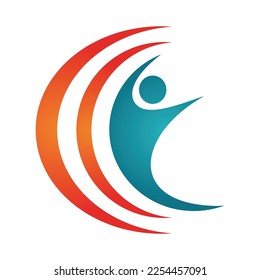 people crescent logo icon template