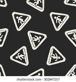 people Crossing doodle seamless pattern background