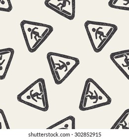 people Crossing doodle seamless pattern background