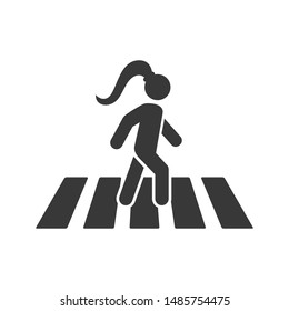 people crosswalk icon pedestrian symbol logo template