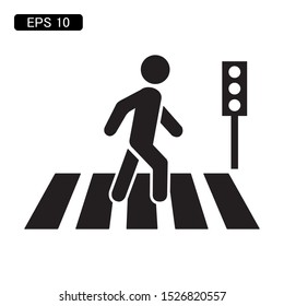 people crosswalk, pedestrian icon vector illustration logo template