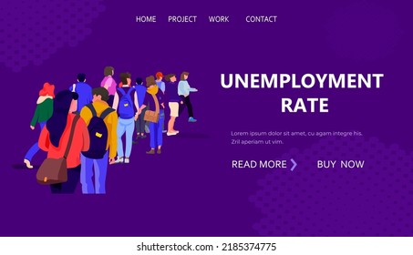 people crowd against dismissal unemployment job search concept jobless men women standing together