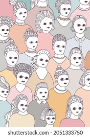 People crowd artistic vector illustration