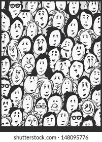 Personajes de caricaturas de la multitud