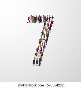 People Crowd Form Symbol Number Numeral Stock Vector (Royalty Free ...