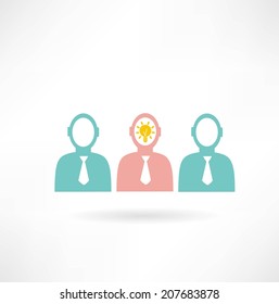people in the crowd with the idea icon