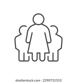 People crowd line outline icon