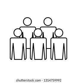 people crowd outline white background