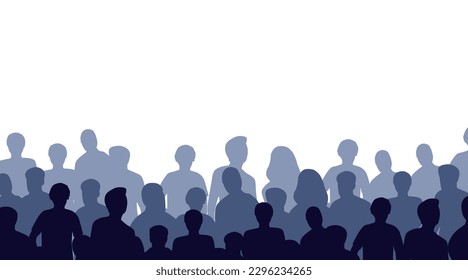People crowd silhouette background. Teamwork concept. Vector illustration