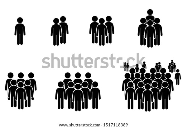 People Crowd Team Group Pictogram Icons Stock Vector (Royalty Free ...