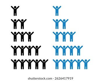 People crowd team symbol icon design vector isolated transparent background