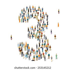 La gente se apiñó. Cifras vectoriales, 3