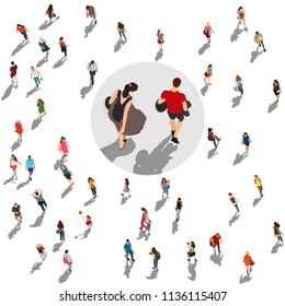 People crowd vector illustration