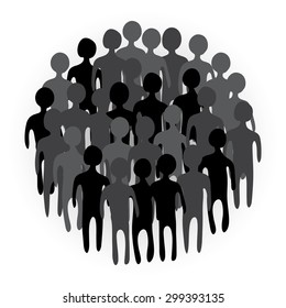 People crowd. Vector illustration.