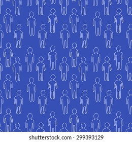 People crowd. Vector illustration. Seamless pattern.