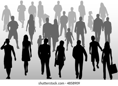 People crowd, vectors work