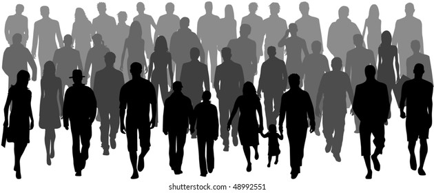 People crowd, vectors work- illustration