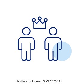 People and crown. Premium user experience. Shared success, excellent partnership. Pixel perfect vector icon