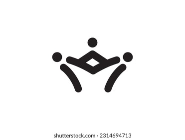 people with crown simple abstract logo design inspiration