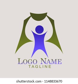 people cup abstract logo