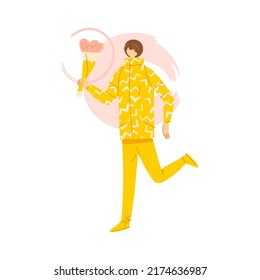 People daily outdoor life in casual warm clothes