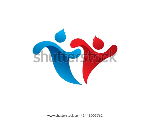 People Dance Logo Template Design Vector Stock Vector Royalty