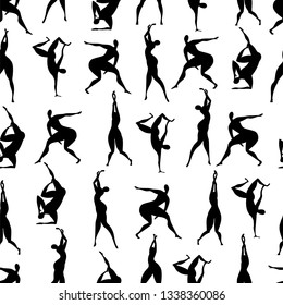 people dance. silhouette of dancing people. seamless pattern