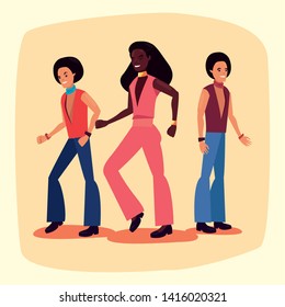 people dancer funk vector ilustration