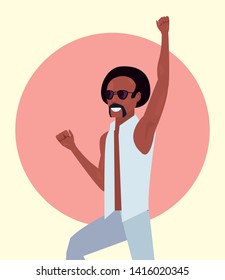 people dancer funk vector ilustration