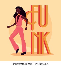 ilustración del vector funk de bailarina de personas