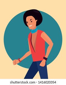 people dancer funk vector ilustration