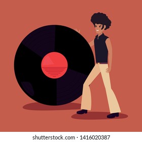 people dancer funk vector ilustration