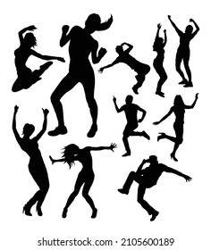 people dancing activity male and female action silhouette