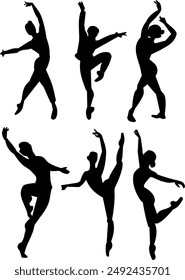 people dancing ballet. silhouettes of people in motion.